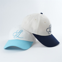 Op maat gemaakte OEM katoenen dobby twill geborduurde ongestructureerde baseballcap, modieus, sportief, tweekleurig, 6 panelen, unisex, dad hat
