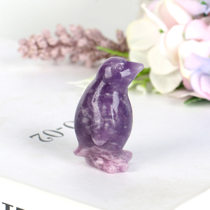 Wholesale Polished Natural Gemstone Penguin Carving Hand Carved <b>Crystal</b> Penguin Figurine for Home Decor - Product Image 2
