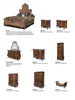 Ensemble de commodes classiques françaises de luxe pour meubles de chambre Commodes anciennes sculptées de haute qualité avec miroirs