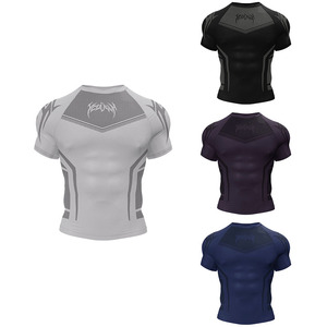 Anti-UV <span class=keywords><strong>Natation</strong></span> Respirant À Manches Courtes UPF50 Noir Compression MMA Rash Guard Personnalisé 3D Gym Sport <span class=keywords><strong>T</strong></span>-<span class=keywords><strong>shirt</strong></span> pour Hommes - Product Image 1