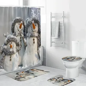 3D Dusch vorhang Set Weihnachten, Badezimmer Dekoration Stoff Dusch vorhang Set/