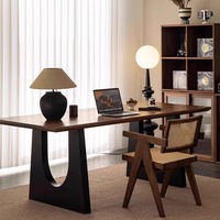 Table à manger médiévale convertible DISHI en bois de frêne massif, grand bureau rectangulaire pour salon, mobilier domestique