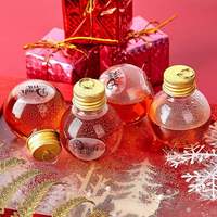 Vente chaude 50ml 100ml 350ml PET En Plastique Boule Forme Arbre De Noël Ornements Sphère Bouteille Jus Lait Thé Boisson Bouteille