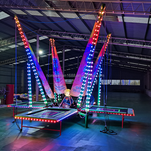 Trampoline de <span class=keywords><strong>saut</strong></span> à l'élastique pour enfants et adultes, intérieur/extérieur, 4 personnes, avec remorque mobile, lumières, en vente - Product Image 4