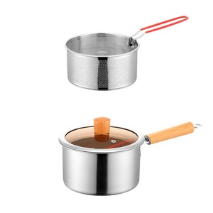 Ensemble de casseroles en acier inoxydable moderne de luxe avec passoire intégrée, compatible avec les friteuses et les cuisinières à gaz, utilisation commerciale, prix d'usine - Product Image 1