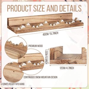 202405 3 étagères flottantes de <span class=keywords><strong>montagne</strong></span> de neige <span class=keywords><strong>livre</strong></span> de pépinière en bois mural rustique en bois pour chambre d'enfants - Product Image 6