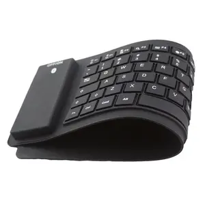 Keyboard Nirkabel Silikon Bahasa OEM Antiair, Dapat Dilipat dan Fleksibel