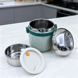 โถอาหารสแตนเลสสุญญากาศปากกว้าง2ชั้น, โถใส่อาหารร้อนพกพาได้กล่องอาหารกลางวัน1.5L/50.72ออนซ์ - Product Image 5