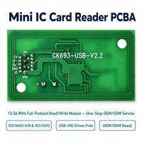Module de lecteur de carte IC Mini 13,56 MHz PCBA NFC RFID ISO15693 USB HID Lecteur-graveur RFID |   Contrôle d'accès
