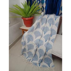 Ethnic Design 100% Handmade Cotton <b>Throw</b> <b>Blanket</b> Printed Tassels Eco-friendly Lightweight All-Season Home Decor - Product Image 1