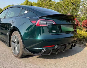 Spoiler diffuseur arrière en Fiber de carbone, pare-chocs avant, lèvre, garniture de caméra, kit de carrosserie, Fiber de carbone pour Tesla modèle <span class=keywords><strong>3</strong></span> - Product Image 4