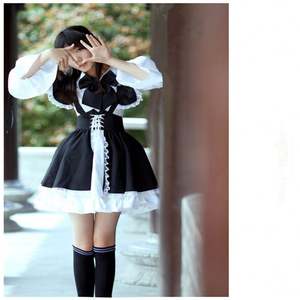 Women Maid Outfit Anime <strong>Dress</strong> Black and White Apron <strong>Dress</strong> <strong>Lolita</strong> <strong>Dresses</strong> Men Cafe Costume Cosplay Costume - Product Image 4