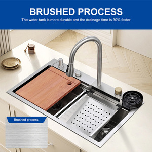 Évier carré multifonction en acier inoxydable de bonne qualité, <span class=keywords><strong>prix</strong></span> abordable, fait main, avec cascade intelligente, marque SIR, modèle pour <span class=keywords><strong>cuisine</strong></span> et salle de bain - Product Image 3