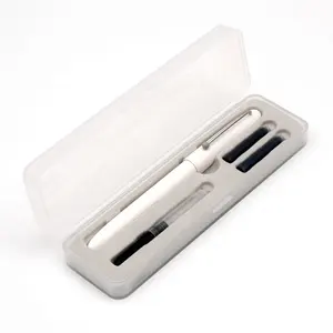 KACO RETRO Fountain Pen, Extra Fine Nib with 2 Black Ink Cartridges and 1 Converter in Gift Box Set, White Color