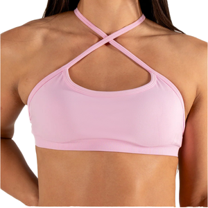 Vêtements de sport haut de gamme pour femmes, couleur bordeaux, 100% polyester, respirant, imprimé, manches raglan, maintien élevé, sans couture, côtelé, croisé - Product Image 1