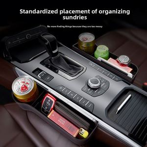 Boîte de rangement en cuir PU imperméable pour l'espace entre les sièges de voiture, organiseur de poche populaire pour l'intérieur de la voiture - Product Image 2