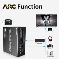 Commutateur HDMI 2.0 4K Hardrock Metal, distributeur, séparateur audio et décodeur + convertisseur ARC avec HDCP et HDR10 60Hz