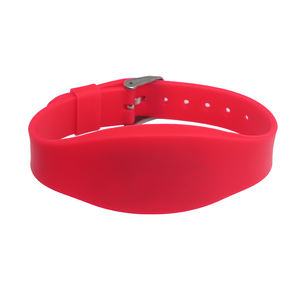 Mini pulsera de etiqueta con control de acceso de silicona NFC resistente al agua, código láser, número de serie, impresión térmica en relieve - Product Image 2