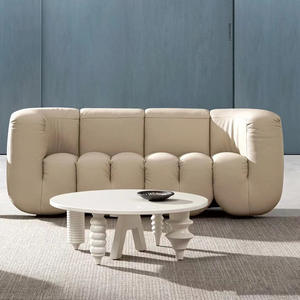 Sofá Modular en Forma de U, Tapizado en Chenilla y Cuero, Resistente, para Hotel - Product Image 4