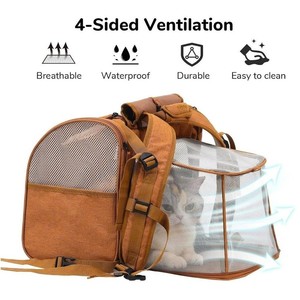 Expandable Cat Carrier Bag Waterproof Pet Carrier Bag Tote Portable Travel Carry Cat Carrier <b>Backpack</b> Breathable Cat Carrier Bag - Product Image 6