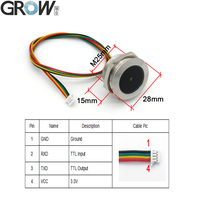 Module de lecteur de code-barres QR 1D/2D GROW GM60 en acier inoxydable avec anneau de contrôle LED et interface UART