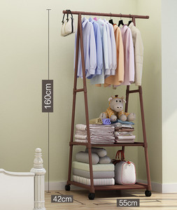Armoire métallique autoportante et portable à un seul niveau avec porte-vêtements doré sur roulettes pour salle de bain - Product Image 3