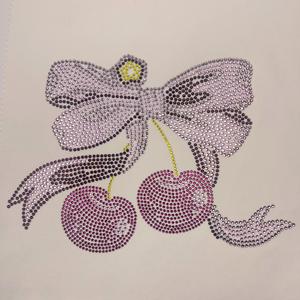 Rhinestone dâu tây Bow Đính Decal Bling <span class=keywords><strong>spangle</strong></span> Bow chuyển rõ ràng Rhinestone chuyển mẫu - Product Image 6