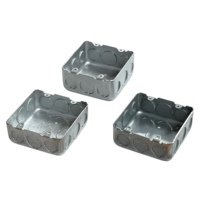 Caja de Conexiones Cuadrada de Acero Galvanizado de 2 Salidas con Características Anticorrosivas y Resistentes al Fuego