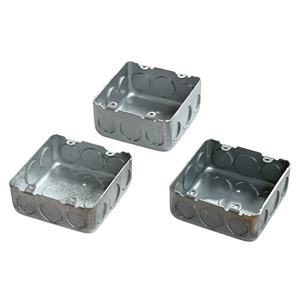 Caja eléctrica cuadrada de 2 bandas de metal galvanizado - Product Image 1