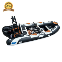 Certifié CE Haute Vitesse 6 Capacités Orca Hypalon Deep-V Aluminium Coque Rigide Nervure Gonflable Bateau De Pêche Nouveau Moteur Bateaux À Rames