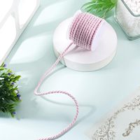 Cordon tressé torsadé métallisé rose de 3 mm, cordon décoratif en macramé pour vêtements, chaussures, bijoux, bracelets, rideaux