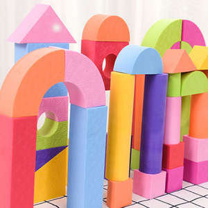 Blocs de construction en mousse souple Eva, 50 pièces, blocs de construction pour enfants de 3 à 4 ans, jouets de bureau pour la petite enfance, jouets pour <span class=keywords><strong>chambre</strong></span> d'enfant - Product Image 2