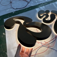 Enseigne LED personnalisée étanche avec logo, plaque d'entreprise lumineuse 3D dorée pour la publicité de bureau, décoration murale