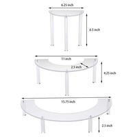 Support à cupcakes et présentoir à parfums en acrylique extrudé demi-lune à 3 niveaux transparent