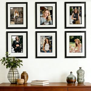 Ensemble de 5 cadres noirs modernes 11x14 <span class=keywords><strong>pour</strong></span> tableaux, avec <span class=keywords><strong>passe</strong></span>-<span class=keywords><strong>partout</strong></span> blanc en PVC, impression UV, design léger et réglable, <span class=keywords><strong>pour</strong></span> décoration murale ou de table à la maison - Product Image 6