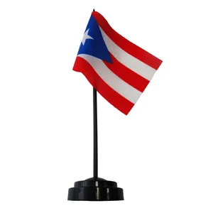 Poliestere personalizzato tutti i paesi National Puerto Rico Office Table Top Flags Desk Flag per la decorazione della tavola