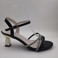 Großhandel Damen High Heel Sandalen mit Strass, Riemchen und Knöchelriemen, Blockabsatz-Schuhe für Hochzeit und Party
