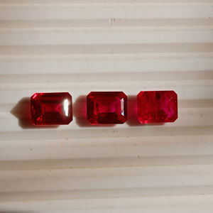 Rubí Cultivado en Laboratorio, Corte Esmeralda, Gema Suelta, Rojo Intenso, Calidad Premium, Piedra Sintética para Joyería, Hecho a Mano - Product Image 5