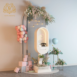 Cabine téléphonique vintage blanche moderne avec livre d'or audio et éclairage LED pour décoration extérieure et intérieure de mariage et de fête - Product Image 2