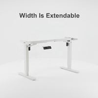 Bureau électrique réglable en hauteur, finition blanc mat, design élégant, bureau double extensible, montage facile, pour bureau et bâtiment