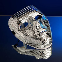 Disco Ball Glitter PVC Masque pour Femmes Miroir Verre Mascarade Cosplay Prop pour Festivals Vacances DJ Scène ou Bar Parties
