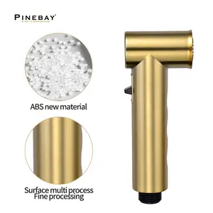 Pinebay Nieuwe Trend Abs Goud Magnetische Ronde Handheld Bidet Sproeier Kit Badkamer Kraan Douche Rond Toilet Shattaf Voor Vrouw