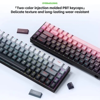 Clavier de jeu mécanique LEAVEN K68 personnalisable DIY, avec corps de touches, touches et switches tri-mode, échangeables à chaud