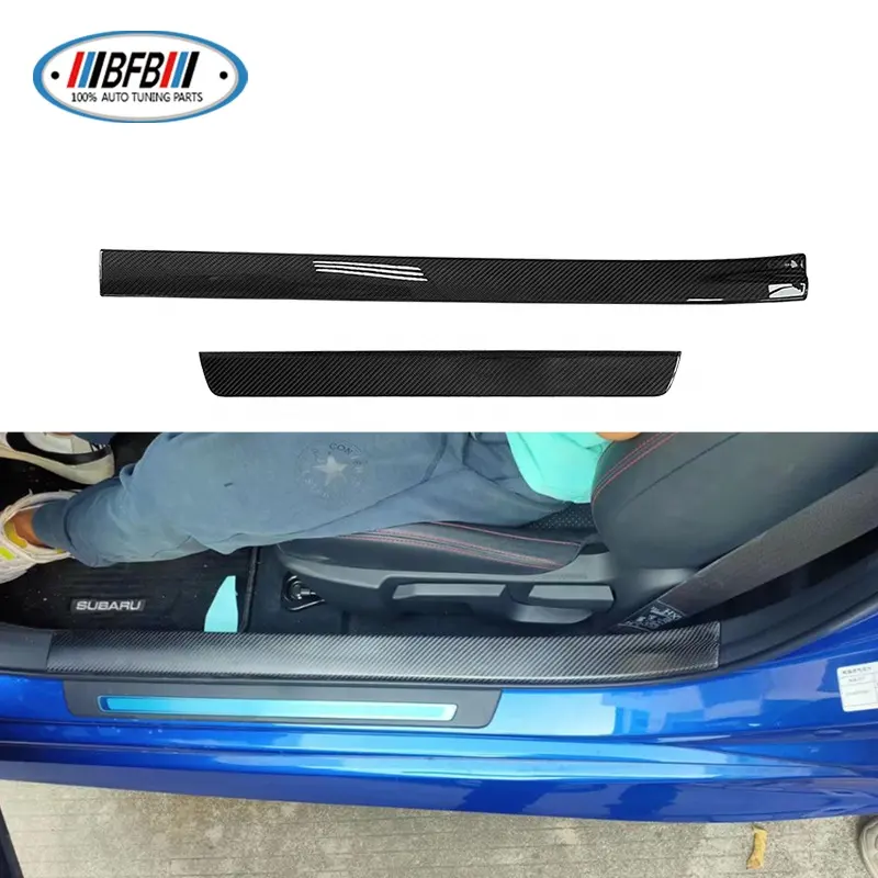 Trim Interior serat karbon kering, Strip pelindung pintu Sill pintu untuk Toyota GR86 untuk Subaru Brz 2021 +