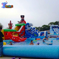 Toboggan gonflable de parc aquatique de bateau pirate de taille personnalisée toboggan gonflable de rebond grande piscine gonflable pour adultes