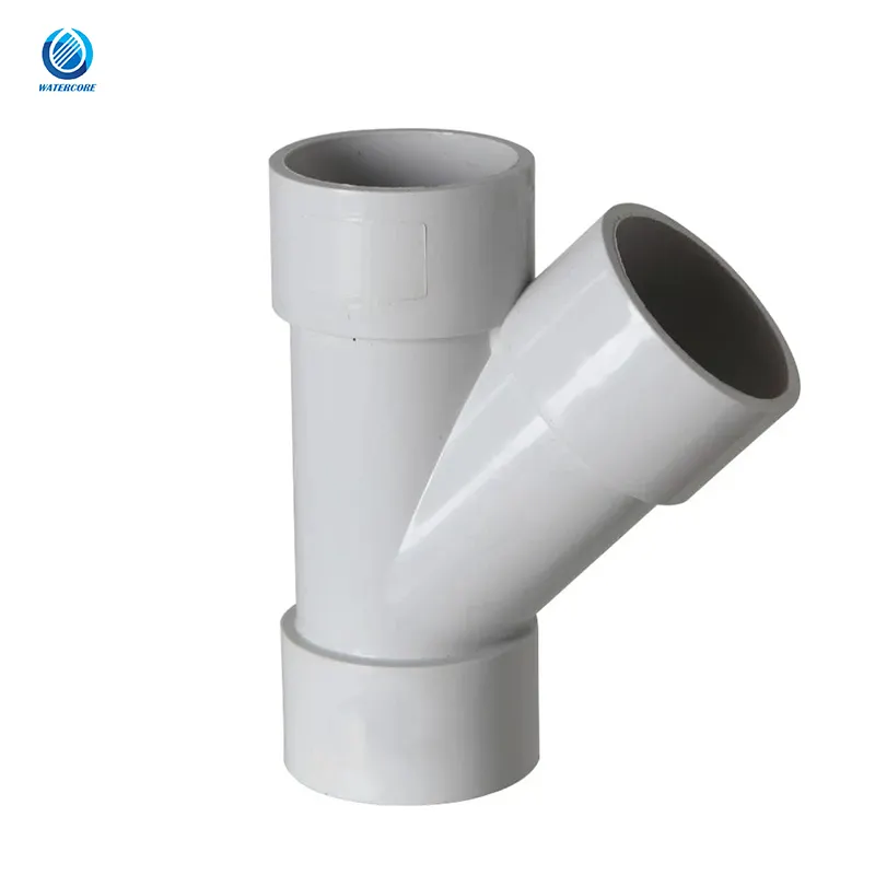 Pabrik Cina kualitas baik AS/NZS1260 standar UPVC PVC DWV pipa air drainase fitting 45 Deg Junction 100*50MM and100 * 65MM
