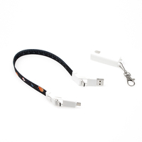Câble de charge multifonction 6-en-1 tendance 2026 avec dragonne USB, porte-clés, Type-C, Micro, 8 broches, PD 60W, charge rapide, logo personnalisé, cadeau