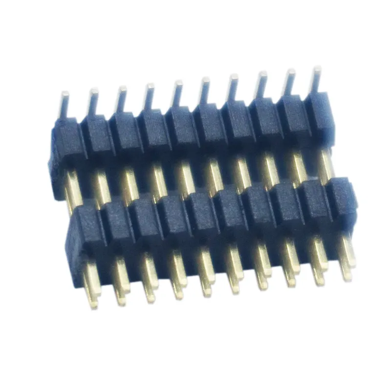 Tipo masculino conector do encabeçamento do Pin do passo 20 do Pin do encabeçamento do dobro de 90 graus da fileira do Pin