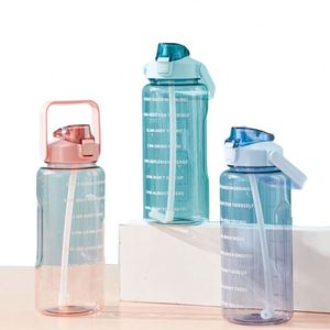 Botella de Agua de Gran Capacidad de 2000 ml con Tapa de Cierre a Presión, Escala de Tiempo y Recordatorio, Vaso Esmerilado para Deportes al Aire Libre y Fitness - Product Image 2