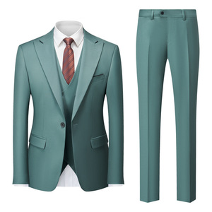 Ensemble 3 pièces pour homme : Blazer <span class=keywords><strong>à</strong></span> col rabattu, gilet croisé et pantalon droit – Idéal pour occasions décontractées, officielles, d'affaires ou de mariage - Product Image 1
